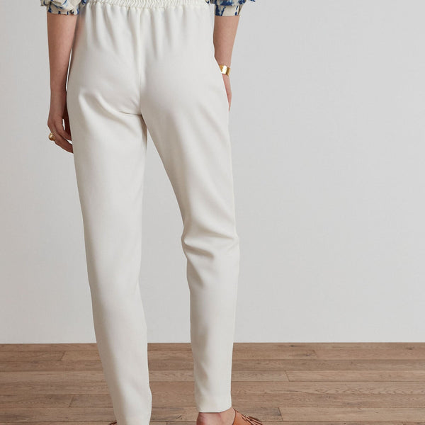 FLYNN LOOSE-FIT CREAM CARROT TROUSERS