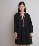 GEORGINA BLACK EMBROIDERED DRESS