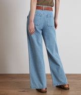 SELYNA PURE BLEACHED COTTON WIDE-LEG JEANS