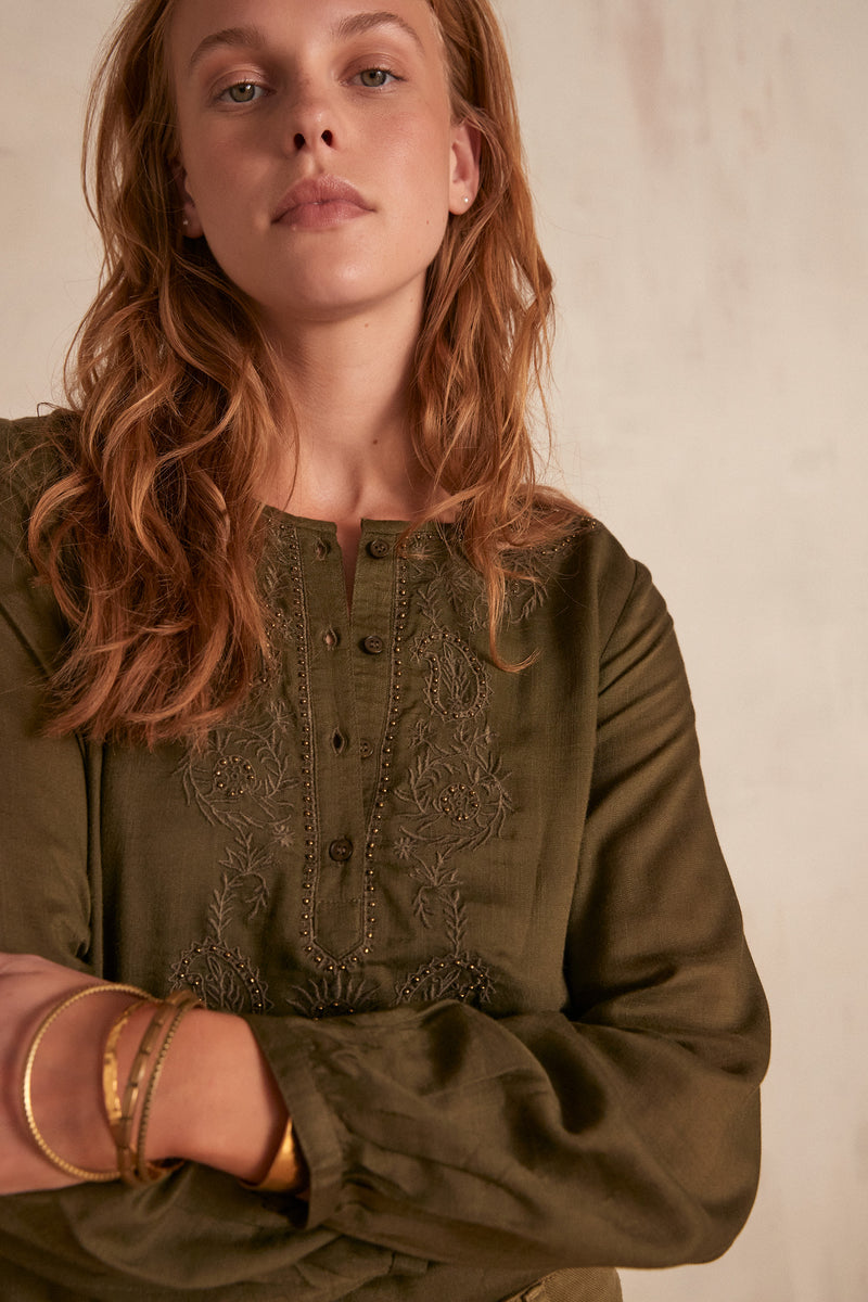 MADISON KHAKI BLOUSE