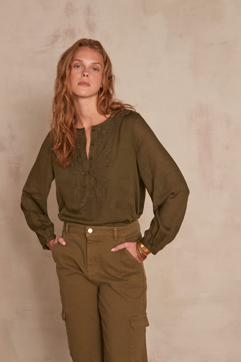 MADISON KHAKI BLOUSE