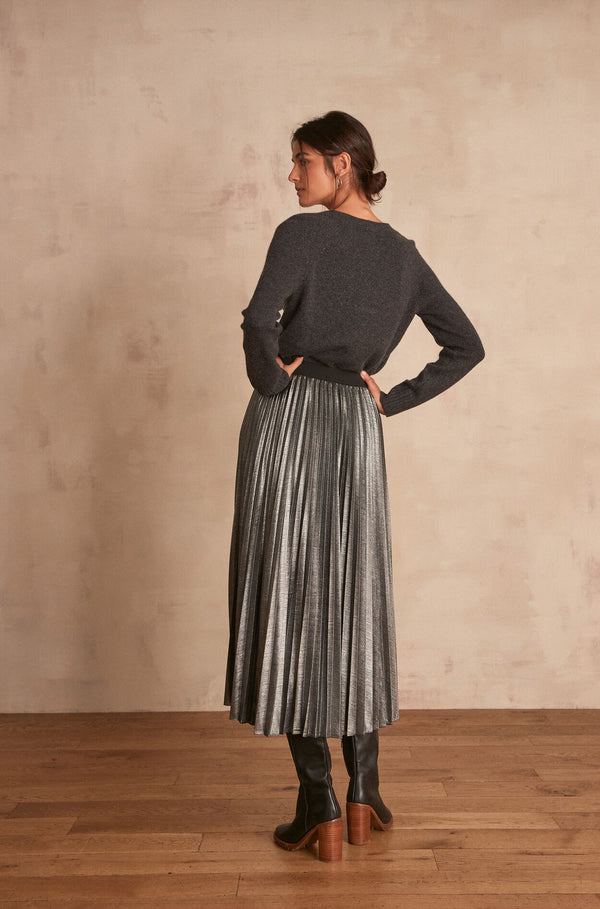 TOSCA ANTHRACITE PLEATED SKIRT