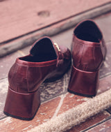 LISA BURGUNDY LEATHER LOAFERS