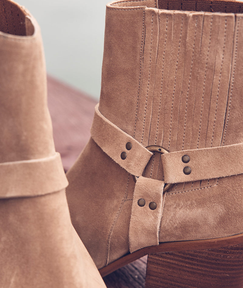 LAUREN BEIGE LEATHER ANKLE BOOTS