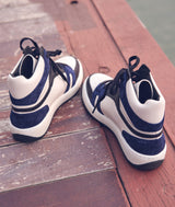 LUCAS NAVY BLUE LEATHER SNEAKERS