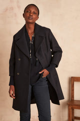 FIRMIN NAVY BLUE WOOL COAT