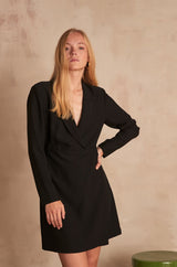 CHARME BLACK TAILORED COLLAR DRESS