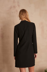 CHARME BLACK TAILORED COLLAR DRESS