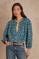 COLOMBE IKAT PRINT BLOUSE